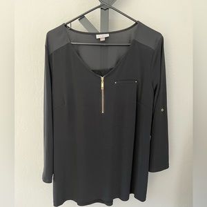 3/4 sleeve black top